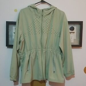 Cali Sport Women's Mint Green Hooded Zippered Sports Jacket